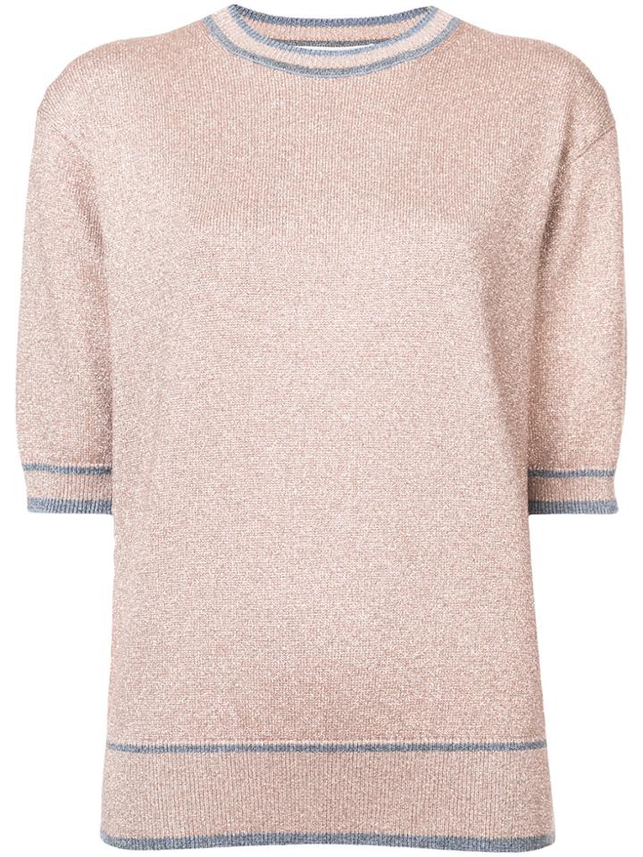 Marc Jacobs Round Neck Knitted Top - Metallic
