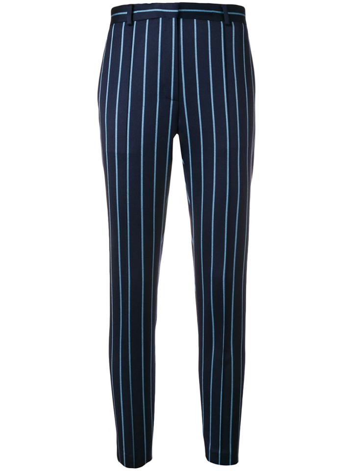 Rokh Striped Cropped Trousers - Blue