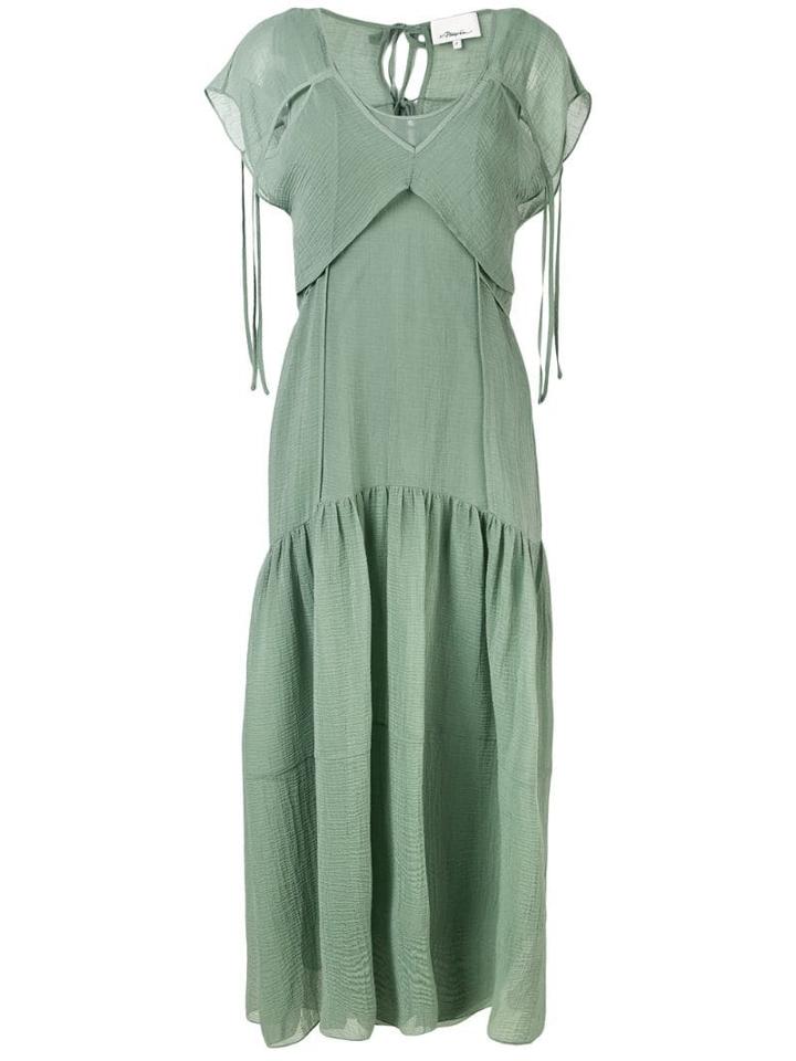 3.1 Phillip Lim Cutout Textured Silk Dress - Blue