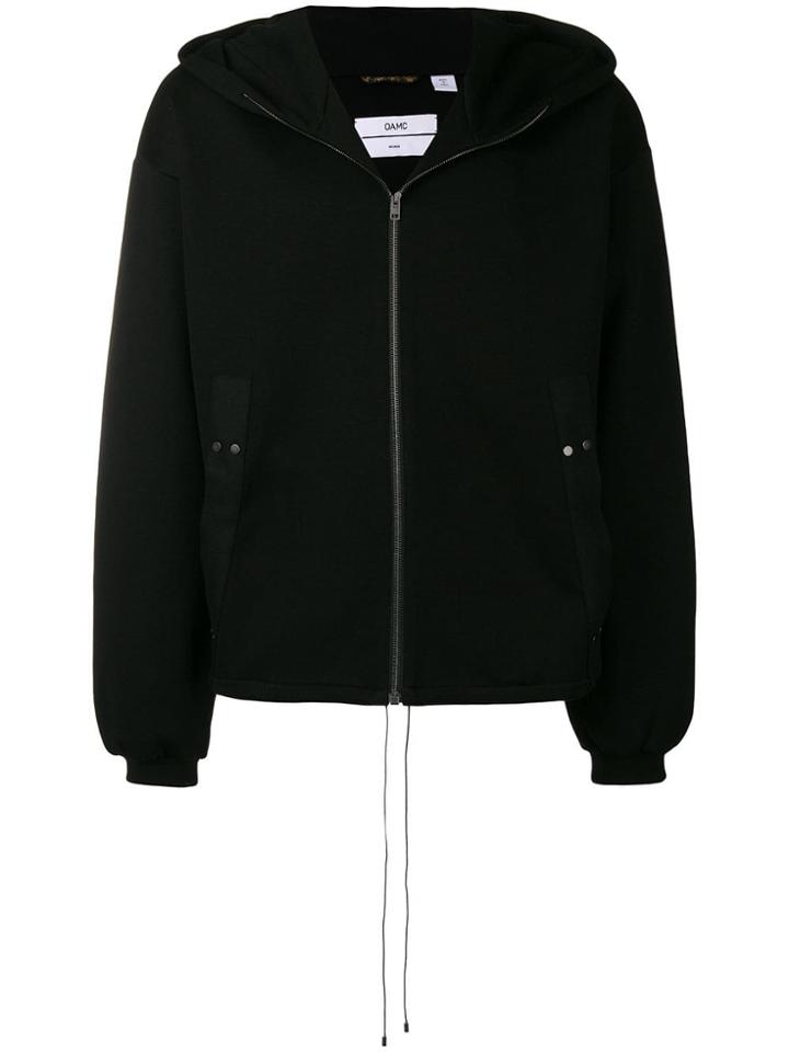 Oamc Zipped Up Hoodie - Black
