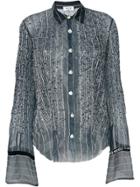 Aviù Embellished Sheer Shirt - Grey