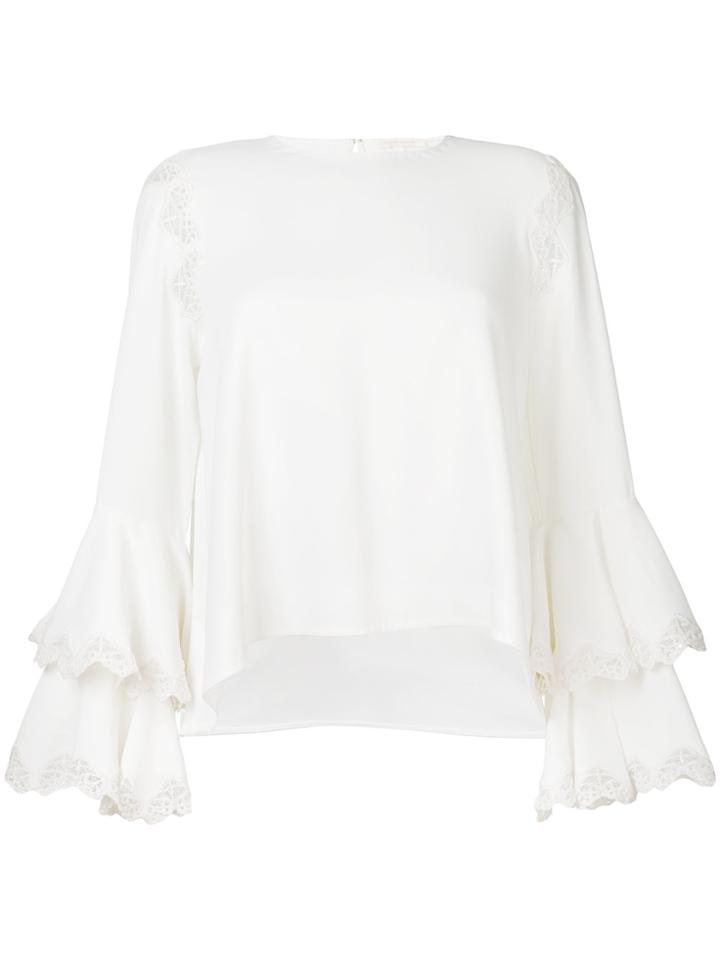 Jonathan Simkhai Ruffle Sleeve Top - White