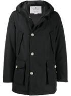 Woolrich Hooded Button Coat - Black
