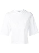 Msgm - Embossed Logo T-shirt - Women - Cotton - M, Women's, White, Cotton