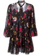 Mcq Alexander Mcqueen Floral Print Dress, Women's, Size: 42, Black, Polyester
