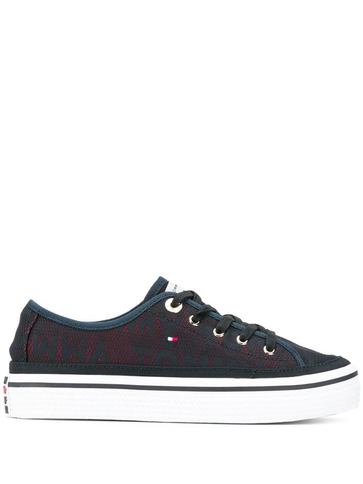Tommy Hilfiger Jacquard Flatform Sneakers - Blue