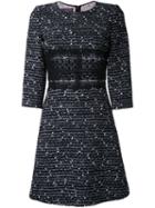 Giambattista Valli Lace Insert Dress, Women's, Size: 44, Black, Virgin Wool/nylon/polyester/acrylic