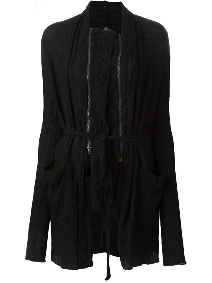 Lost & Found Ria Dunn Zipped Belted Jacket, Women's, Size: Small, Black, Silk/cotton