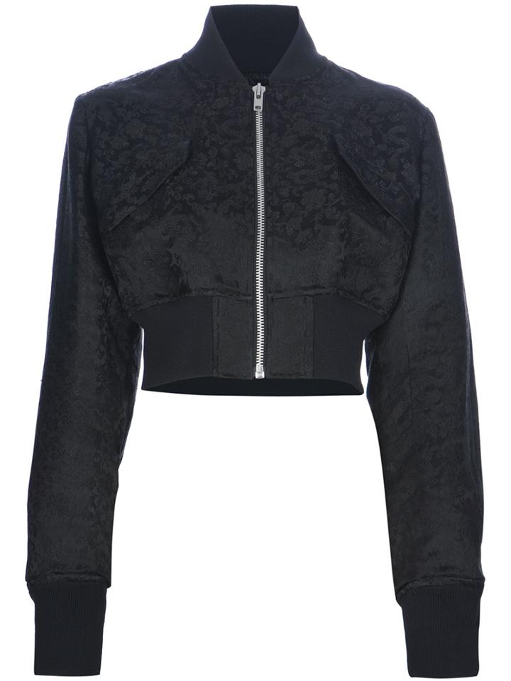 Yohji Yamamoto Cropped Silk Bomber Jacket