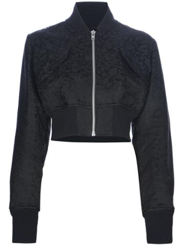 Yohji Yamamoto Cropped Silk Bomber Jacket