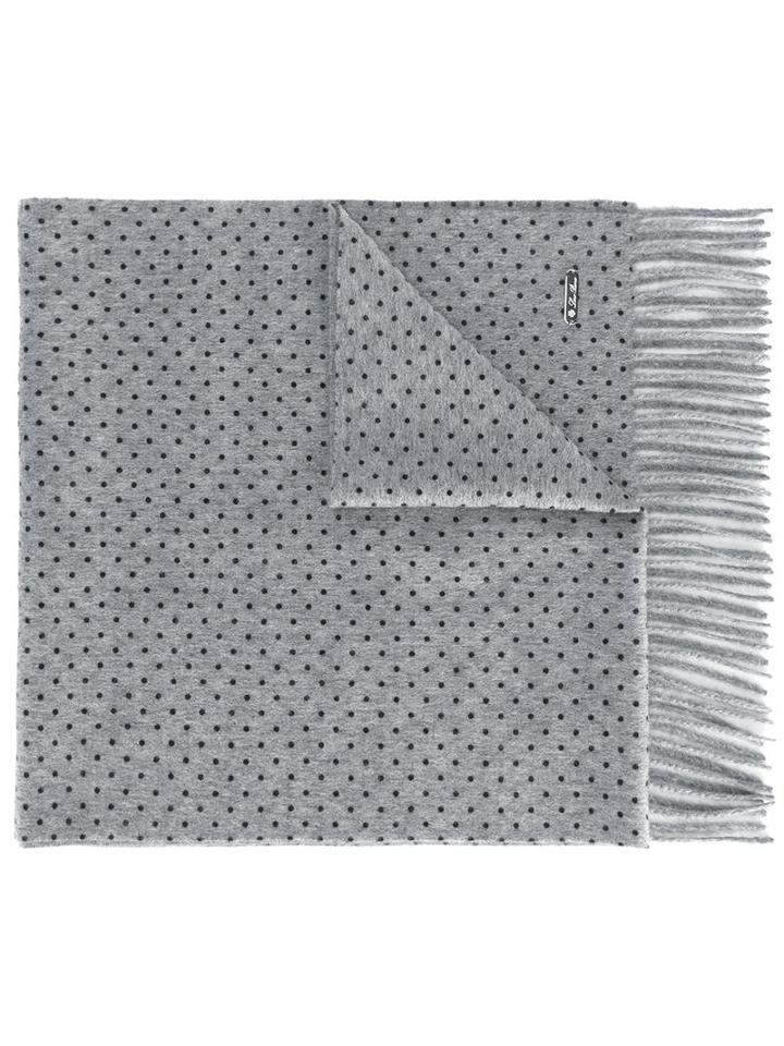 Loro Piana Dotted Scarf, Men's, Grey, Cashmere