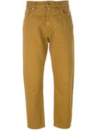 Mm6 Maison Margiela Medium Rise Darts Trousers, Women's, Size: 40, Brown, Cotton