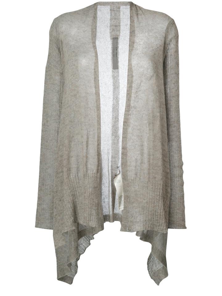 Rick Owens - Open Front Shawl Cardigan - Women - Polyamide/alpaca - Xl, Grey, Polyamide/alpaca