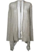 Rick Owens - Open Front Shawl Cardigan - Women - Polyamide/alpaca - Xl, Grey, Polyamide/alpaca