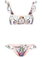 Fendi - Floral Print Bikini - Women - Polyamide/spandex/elastane - 40, White, Polyamide/spandex/elastane