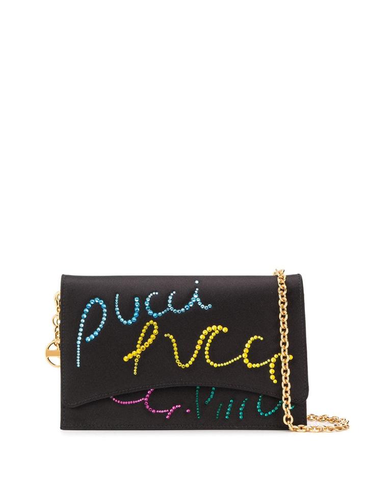Emilio Pucci Pucci Pucci Embellished Shoulder Bag - Black