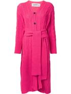 Taro Horiuchi Long Belt Waist Cardigan, Women's, Pink/purple, Cotton/acrylic