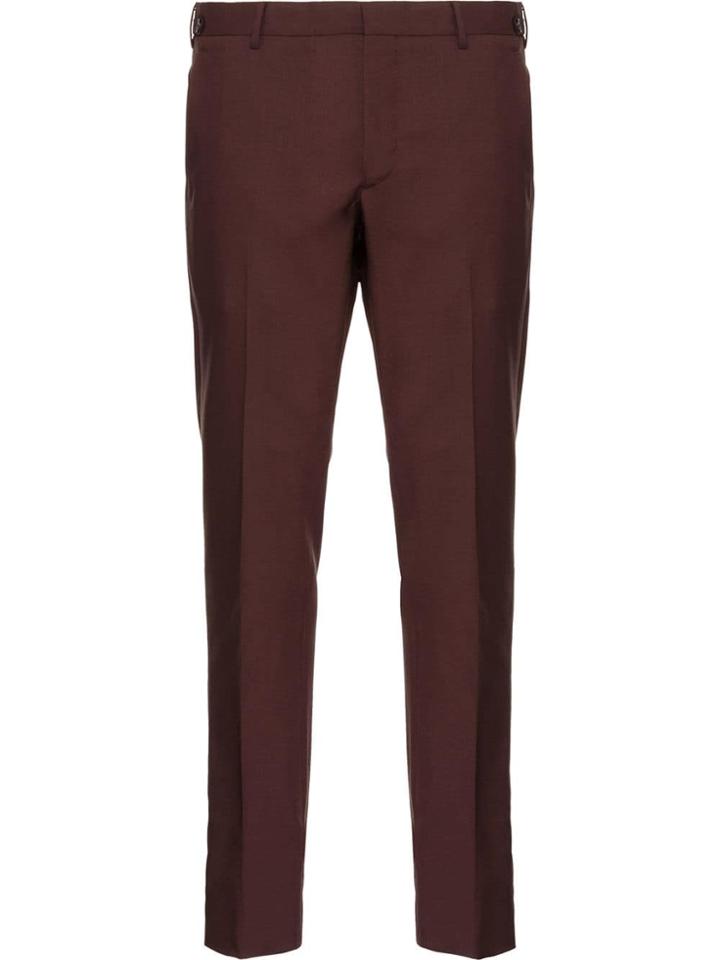 Prada Wool And Mohair Trousers - Red