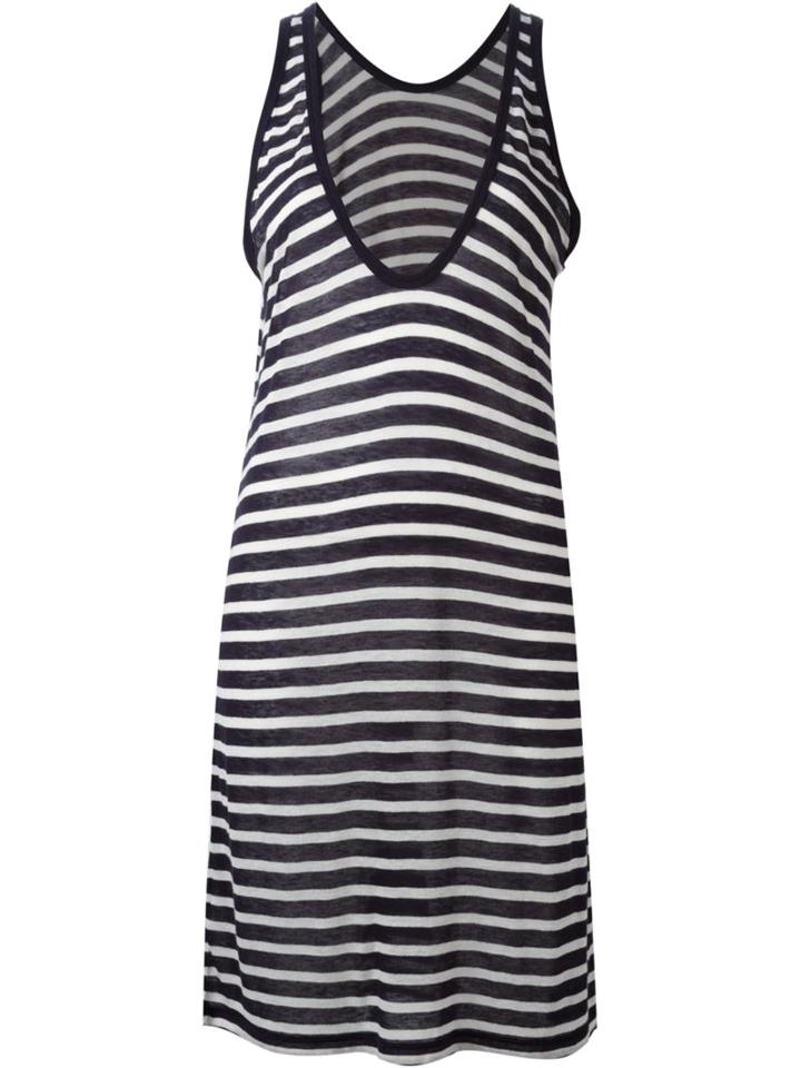 Alexander Wang Striped Tank Dress, Women's, Size: S, Blue, Linen/flax/rayon