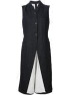 Forme D'expression Single Breasted Long Waistcoat, Women's, Size: 42, Black, Linen/flax