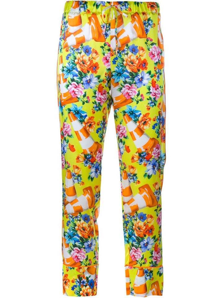 Moschino Cone And Floral Print Trousers