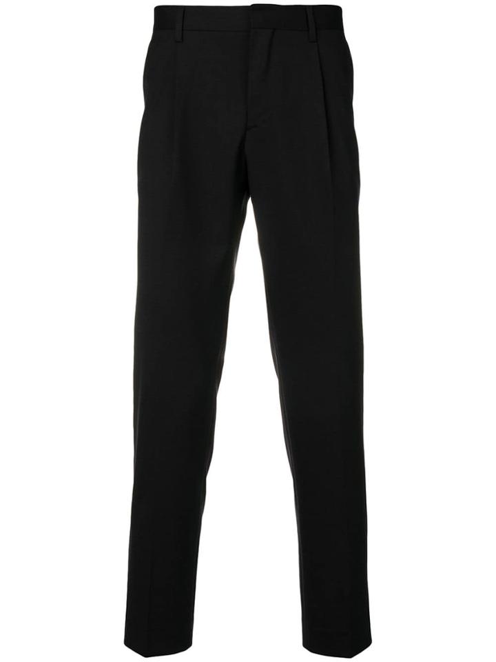 Entre Amis Slim-fit Tailored Trousers - Black