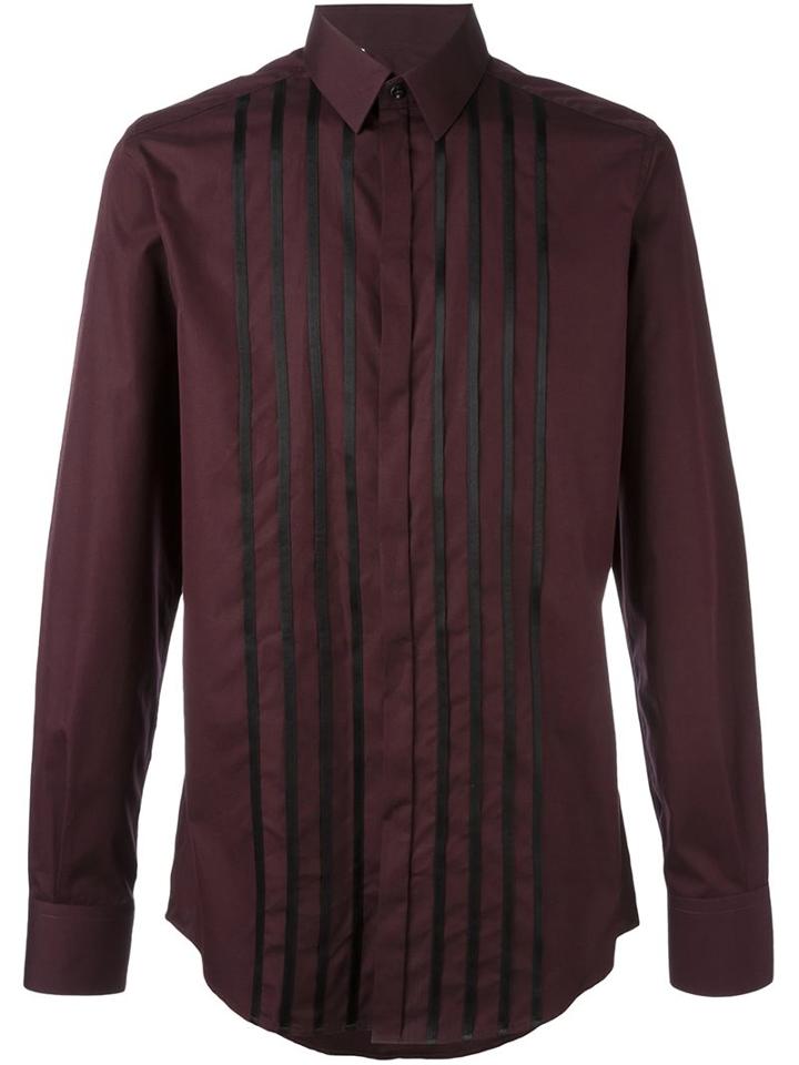 Dolce & Gabbana Panelled Shirt, Men's, Size: 40, Pink/purple, Cotton