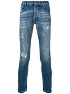 Entre Amis Distressed Skinny Jeans - Blue