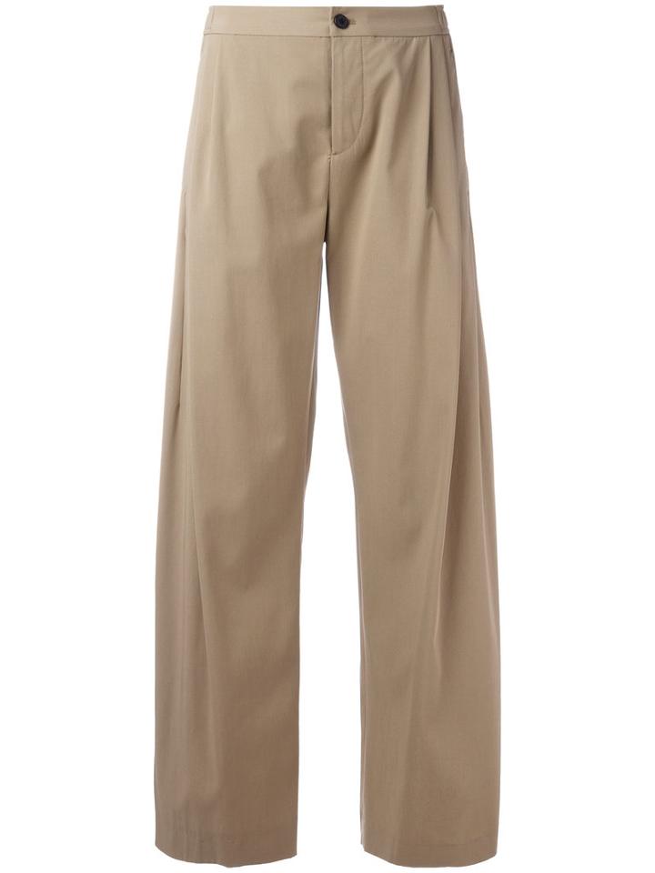 Stephan Schneider - Cropped Flared Pants - Women - Cotton - 3, Nude/neutrals, Cotton
