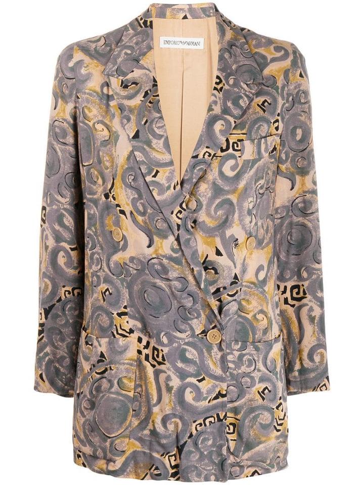 Giorgio Armani Pre-owned 1990's Printed Blazer - Grey