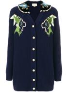 Gucci Fishes Embroidery Cardigan - Blue
