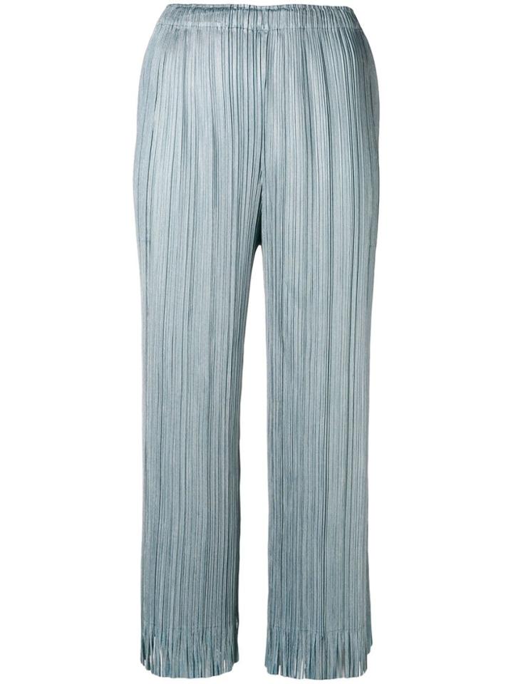 Pleats Please By Issey Miyake Fringed Culottes - Blue