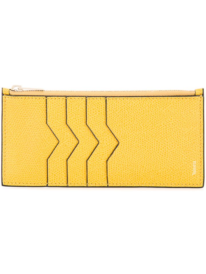 Valextra Vertical Wallet - Yellow & Orange