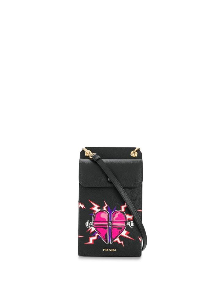 Prada Frankenstein Heart Cross Body Bag - Black