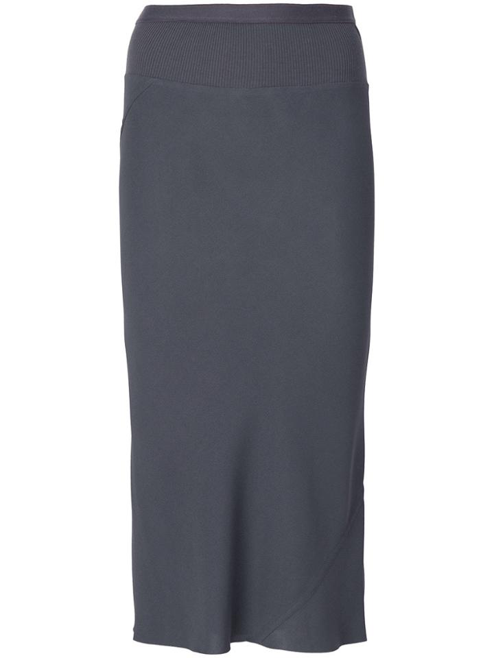 Rick Owens Ribbed Panel Pencil Skirt - Grey