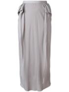 Rick Owens Straight-cut Skirt, Women's, Size: 44, Grey, Silk/acetate