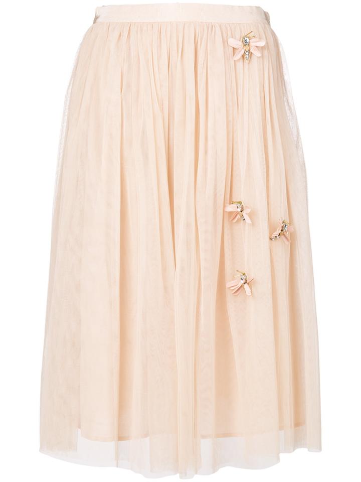 Blugirl Embellished Tulle Skirt - Pink & Purple