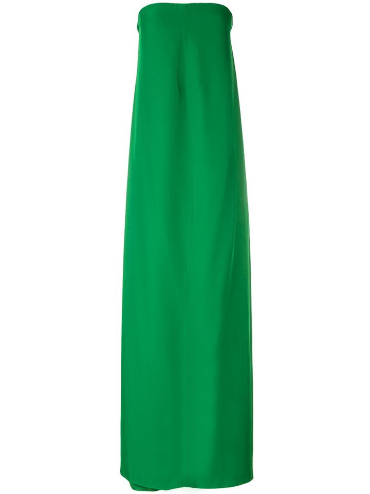 Cédric Charlier Strapless Long Dress, Women's, Size: 42, Green, Rayon/polyamide/spandex/elastane