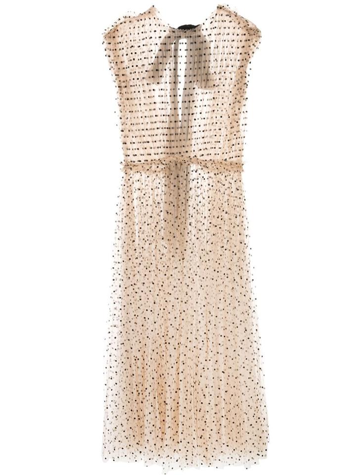 Khaite Sheer Polka Dot Dress - Neutrals