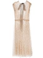 Khaite Sheer Polka Dot Dress - Neutrals