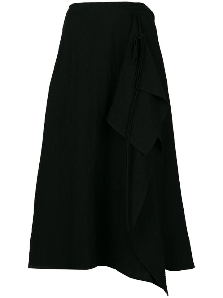 Yohji Yamamoto Draped Belted Culottes - Black