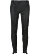 Faith Connexion Lace-up Detailing Leather Trousers, Women's, Size: Xs, Black, Calf Leather/lamb Skin