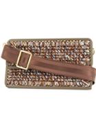 0711 St. Tropez Woven Clutch Bag - Brown