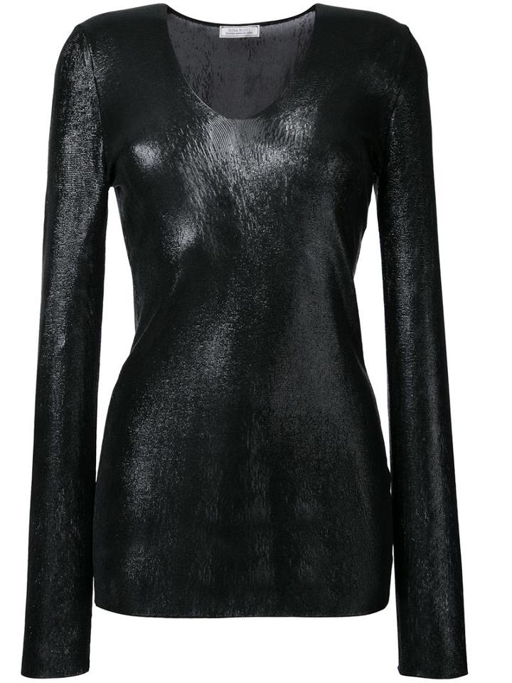 Nina Ricci Sheer Longsleeved Top, Women's, Size: Small, Black, Viscose