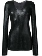 Nina Ricci Sheer Longsleeved Top, Women's, Size: Small, Black, Viscose