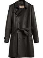 Burberry Leather Trench Coat - Black