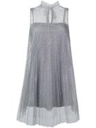 Red Valentino Embellished Tulle Mini Dress - Grey