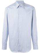 Armani Collezioni Striped Slim Fit Shirt, Men's, Size: 43, Blue, Cotton