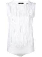 Diesel Engineered Crinkle T-shirt Bodysuit - White