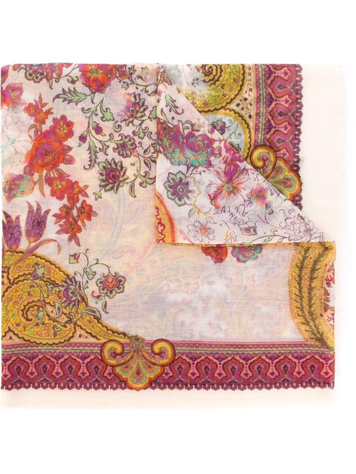 Etro Cashmere Paisley Print Scarf, Women's, Cashmere